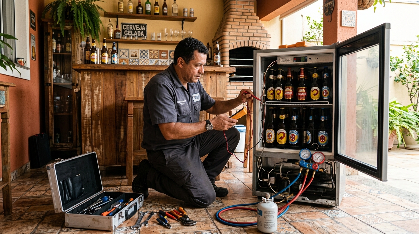Recarga de gás refrigerante de cervejeira em Betim‑MG